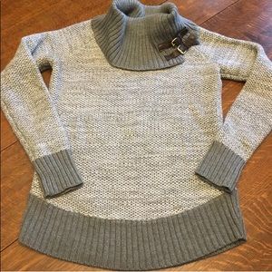 Banana Republic Gray Leather Buckle Sweater Small